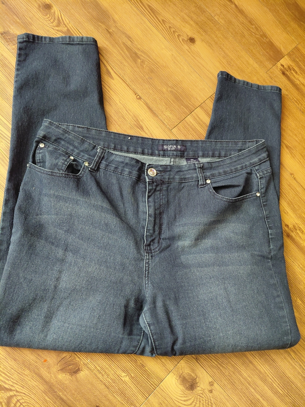 SOFIA'S FANS Women’s Dark Blue Wash Stretch Denim Jeans, sz 22  $15 pre-owned